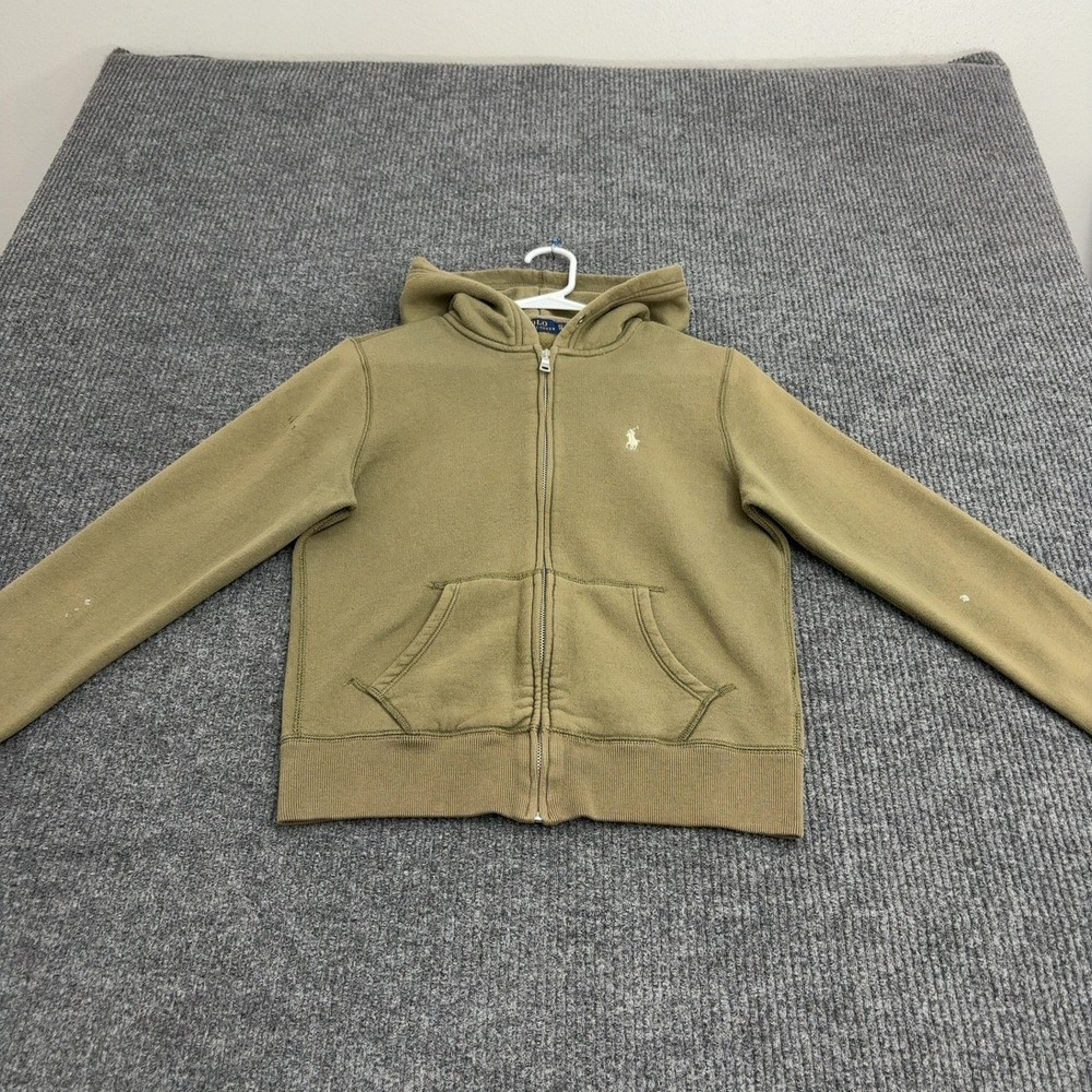Polo Ralph Lauren Zip Hoodie XS Green Cotton Blend Full Zip Casual Streetwear